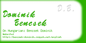 dominik bencsek business card